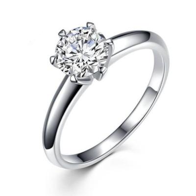 China Wholesale 1 carat 2 carat s925 sterling silver plated open ring moissanite diamond open ring 1 carat for sale