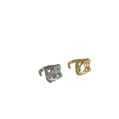 China Affordable Shiny Tasty Minimalist Industrial Style Irregular Gold Open Ring Diamond New For Unisex Ring for sale