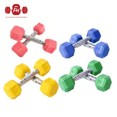 China Custom Man Fitness Set Dumbbell Weightlifting Equipment PVC Hex Dumbbell Gym PVC Black Rubber Dumbbell Sets in Kg or Pound for sale