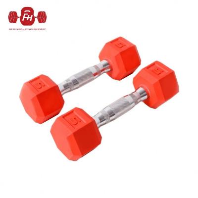 China Universal Wholesale Cast Iron Hex Home Neoprene Manufacturer Fitness Weightlifting Equipments Rubber Coat Dumbbell For Sale Dumbbell Set for sale