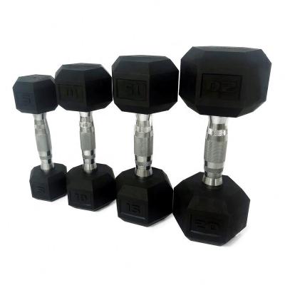 China basic equipment set rubber covered gym weight dumbbell black dumbbell kg or pound dumbbell set for wholesale for sale