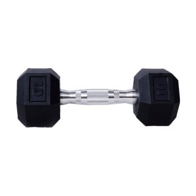 China High Quality Non-detachable Rubber Coated Weight Free Gym Dumbells Equipment PVC Exercise Hex Hex Dumbbell for sale