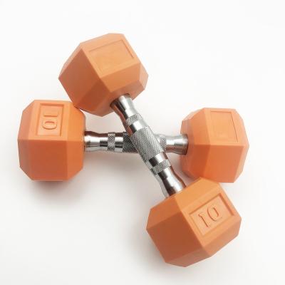 China High Grade Rubber Coated Dumbbell Wholesale Buy Cheap Black Color Online Hex Rubber-Coated Rubber Dumbbell for sale