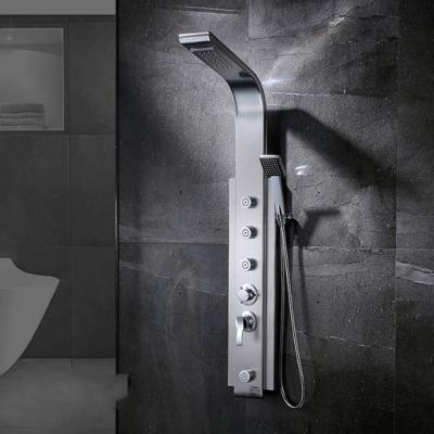 China Without Sliding Bar 2022 New Black Waterfall Bathroom Modern Wall Shower Panel for sale