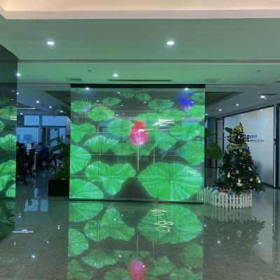 China Advertising HD High Brightness Video Advertising Sample Jewelry Store 2022 Window Glass Screen P10 Transparent Led Display Screen for sale