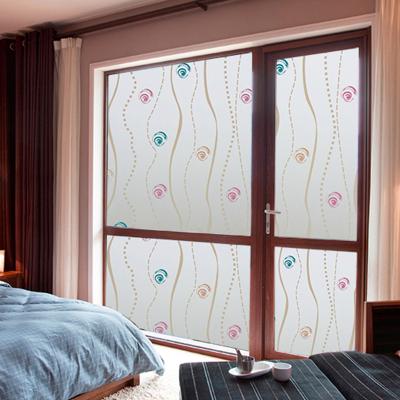 China Cpp Rose Pattern Self Adhesive Privacy Window Film Glueless Self Adhesive Wholesale Frosted Window Film For Decoration for sale