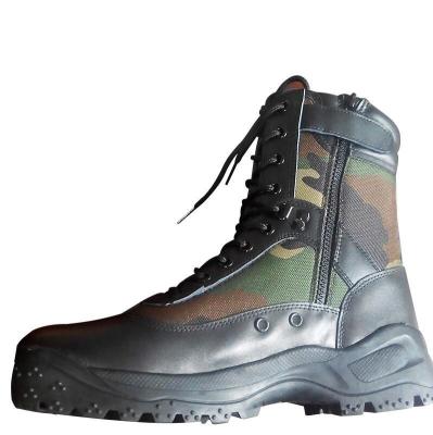 China Oxford Cloth Canvas Camouflage Tactical Army Winter Military Leather Boots for sale