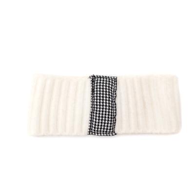 China Hair Accessories Sweet Ribbed Knitted Girls and Lady Flat Band Houndstooth Fashion for sale