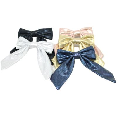 China Large Soft Leather Hair Bows Clips Shinny Leather Hair Barrettes Accessories For Teens Hair Accessories for sale