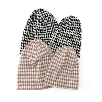 China Newfancy COMMON Women Men Winter Hats Scare Print Checkerboard Pattern Beanie Knitted Soft Warm Slouchy Plaid Skull Ski Cap for sale