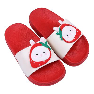 China Colorful Round Rubber Kids Children's Flat Head Strawberry Fruit Slipper Slippers for sale