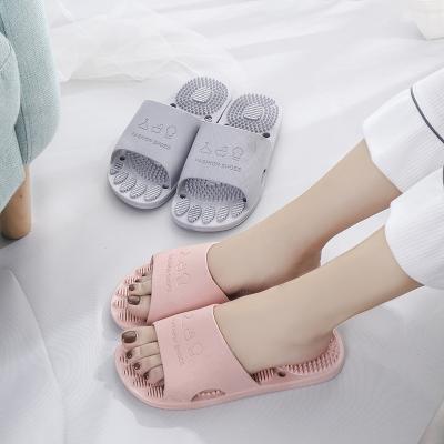 China Fashion Trend Customized Logo Outer Packaging Pattern Slipper Bathroom Non Slip Massage Slippers for sale