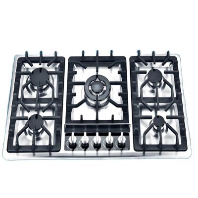 China household 5 burner blue flame gas hob/gas cooktop gas stove/for stainless steel panel for sale