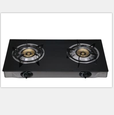 China 2021 Hotel Style 2 Burner Tempered Glass Gas Cookers Wholesale Indian Gas Stove for sale