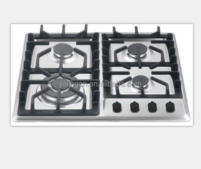 China Top Stainless Steel 4 Burners Gas Stove Top Hob, Cast Iron Pan Supports Italian Corner Gas Hob for sale