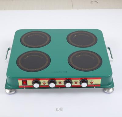 China Hotel Standing 4 Burner Commercial Ceramic Hot Plate Cooker for sale