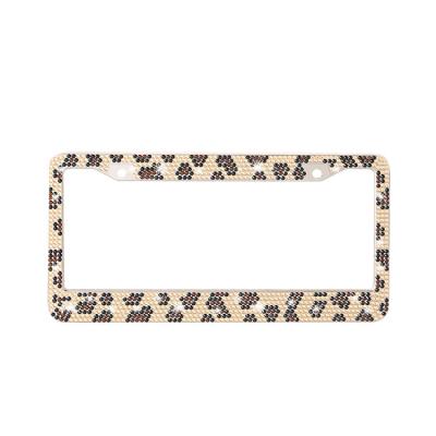 China NO Diamond-Encrusted Stainless Steel License Plate Frame Leopard License Plate Frame License Plate Frame for sale