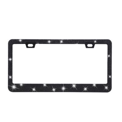 China NO Amazon Size Hot Selling American Black Rhinestone License Plate Frame For Wife Gifts for sale