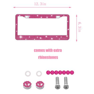 China NO Wholesale luxury transparent mixed rhinestone license plate frame girl license plate frame for sale