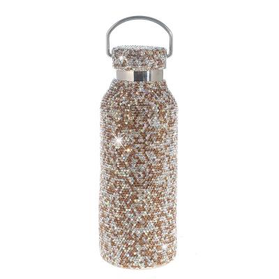 China Factory Customized Christmas Water Bottle Designer Flask PORTABLE Full Cup Stainless Steel Water Bottles Bling Rhinestone Coffee Mugs for sale