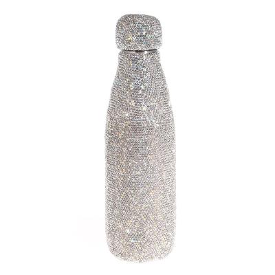 China PORTABLE Blinged Cups New Bling Water Bottles Glass Bottles 500Ml Stainless Steel Water Bottle Bling Tumblers for sale