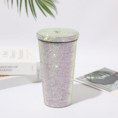 China Diamond Rhinestone Water Cup Insulation Automotive Children's Water Bottle Stainless Steel Filter Water Bottle Environmental Protection for sale