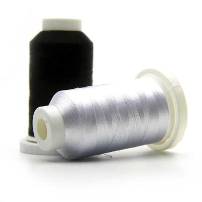 China Huge Abrasion-Resistant Polyester Embroidery Spool White And Black Machine Bobbin Thread for sale