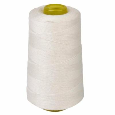 China 3000 Yards Abrasion-Resistant Unbleached White Cotton Sewing Thread For Sewing Machine for sale