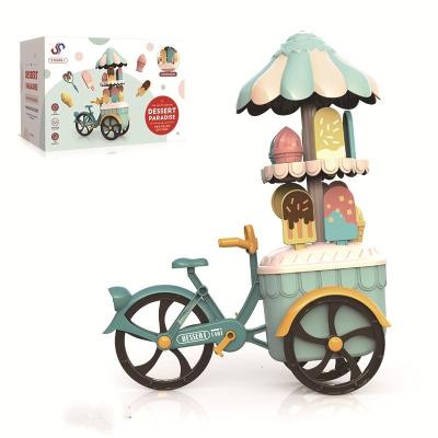 China Pretend Play Toy Set Hot Selling Ice Cream Cart Set for Children's Kitchen Toys for sale