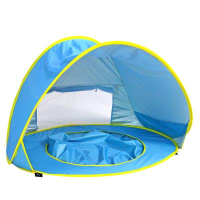 China Outdoor Floating Water Entertainment Baby Beach Tent Umbrella Kids Tent Sun Protection Baby Paddling Castle Folding Easy Quick Drive for sale