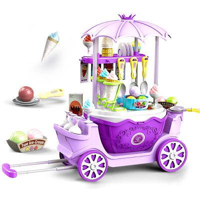 China Toy Dressing Kitchen Ice Cream Candy Car Children Cart Princess Cart Baby Game for sale