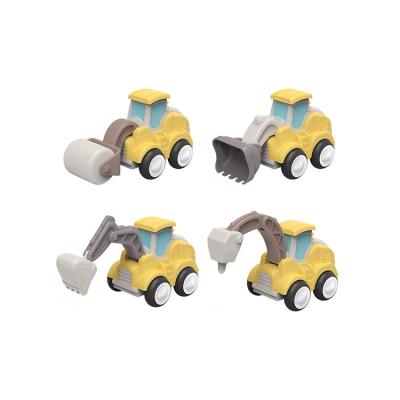 China Hot Sale Kid Press Toy Ride On Inertia Pull Back Toy Excavator Engineering Car Set for sale