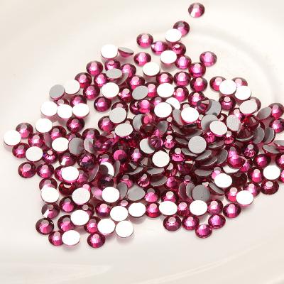 China Fix Fuchsia AB FlatBack Glue Crystal Flatback Rhinestones ss12 1440pcs Ways for sale