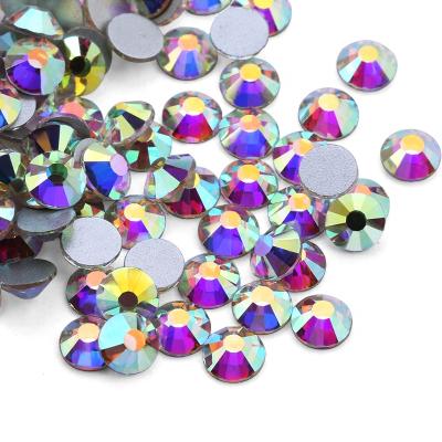 China Top Grade ab Ways Crystal Silver Base Flatback Flatback Strass Crystal Non Hot Fix Rhinestone For Bra Decoration for sale