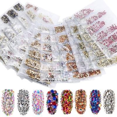 China Pointback 1440pcs/Lot similar to SWA ss4 ss6 ss8 ss10 ss12ss ss16 ab Nail Art Glue On Non crystal hotfix rhinestones for sale