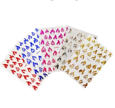 China Wholesale Flame Series SDIY Nail Manicure Ways Fashion Glitter Nail Art Holographic Sticker for sale