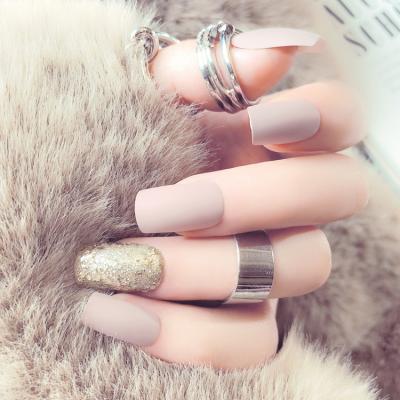 China Wholesale 24pcs Matte Elegant Design Medium and Long Glitter False Nail Tips for sale