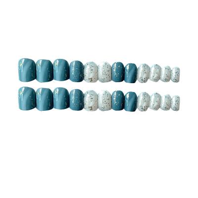 China French ways hotselling Japanese style high-grade gray-blue false nails nail patches fales marble nails for sale