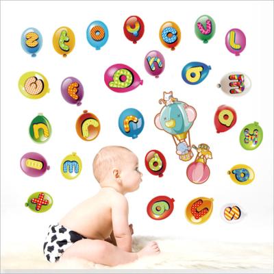 China WALL STICKER QTB159B-4 Kids Alphabetic Early Education Balloon Wall Stickers Classroom Decorations Colorful for sale