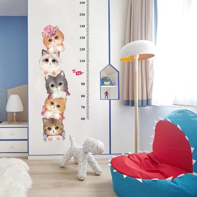 China No Remaining Animal Growth Chart Size Cats Nursery Kids Wall Sticker SK7178 for sale