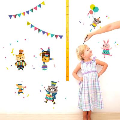 China No Remaining Residue Children Kawaii Wall Sticker Cute Cartoon Giraffe 3D Growth Chart SK39001 for sale