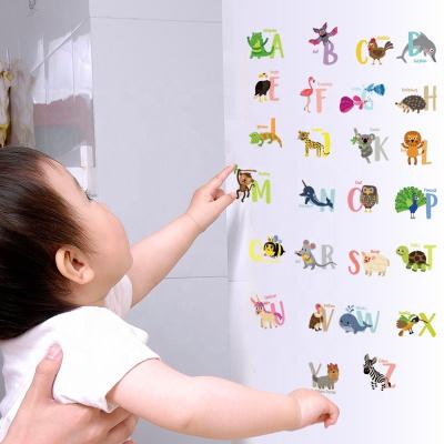 China No Residue Animal Sticker DIY English Alphabet Wall Nursery SK1702 26 Letters Children Education Stickers for sale