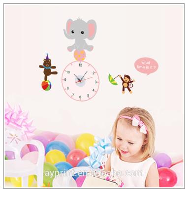 China No Other Residual Kids DIY Wall Sticker Cartoon Vinyl Wall Clock Nursery SA-1-014W for sale