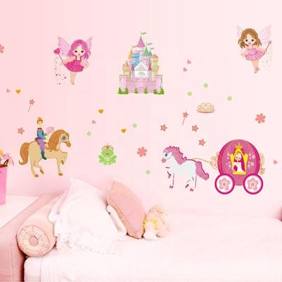 China WALL STICKER ABQ9609 Girl's Castle Room Glow in the Dark Wall Decal Kawaii Glowing Princess Wall Sticker for sale