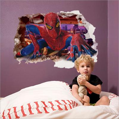 China AY9269 Remaining 3D Effect Boys Room Decor Superhero Spider Man Sticker Don't Marvel for sale