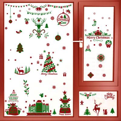 China Static Christmas Decorative Glass Sticker Powder Sticker Festival Decorations for sale