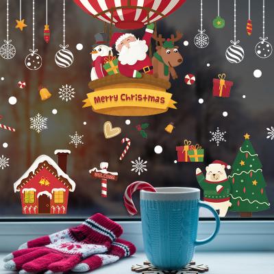 China Wall Santa Window WALL STICKER HM92035ds Christmas PVC Decoration Sticker for sale