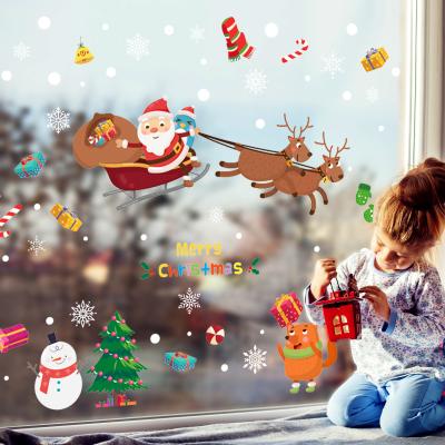 China Window Sticker HM92034ds Christmas Decoration Wall Window Glass Stickers, Santa Window Sticker for sale