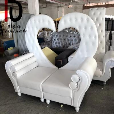 China Leisure Chair Wedding Furniture Loveseat White High Quality Leather Newlyweds Throne Chair for sale