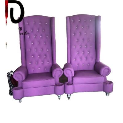 China New Design Solid Wood King Wedding Queen Throne Chairs Cover High Style Demountable Royal Back Throne for sale